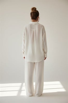 Oversize Muslin Gömlek-Beyaz