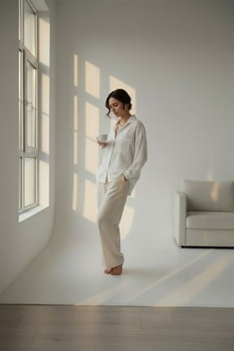Oversize Muslin Gömlek-Beyaz