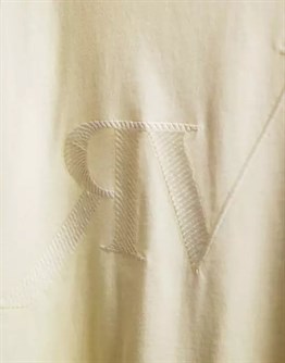 Oversize Nakışlı T shirt-Sarı