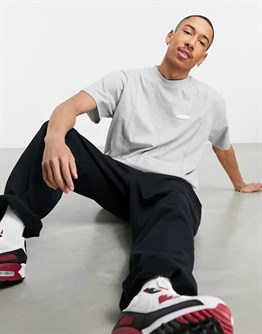 Oversize Overlock Detaylı  T shirt-Gri