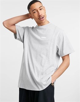 Oversize Overlock Detaylı  T shirt-Gri