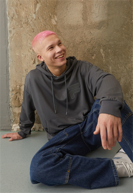 Oversize  Scuba Kapişonlu  Sweat-Antrasit