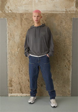 Oversize  Scuba Kapişonlu  Sweat-Antrasit