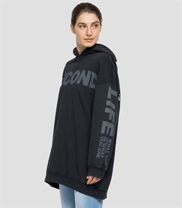 Oversize Secondlife Sweat Hoodie-Antrasit