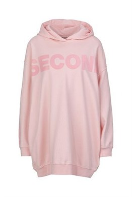 Oversize Secondlife Sweat Hoodie-Pembe
