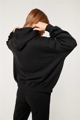 Oversize Sustaianable  Basic Sweat-Siyah