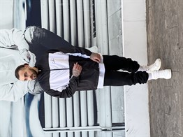 Oversize Unisex Sweat Yağmurluk-Siyah