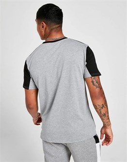 Panel Logo Block T Shirt-Gri