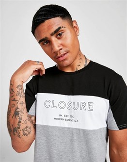 Panel Logo Block T Shirt-Gri