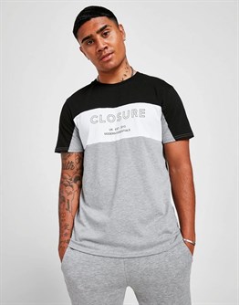 Panel Logo Block T Shirt-Gri