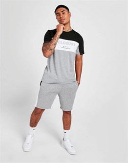 Panel Logo Block T Shirt-Gri