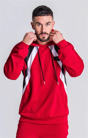 Paralel Şeritli Eşofman  Jogger-Kırmızı