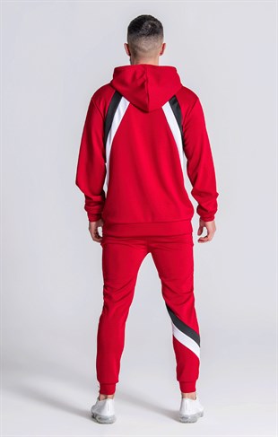 Paralel Şeritli Eşofman  Jogger-Kırmızı