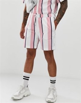 Polly Şort-Pembe-Beyaz