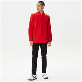 Polo Yaka Jersey Sweat-Kırmızı