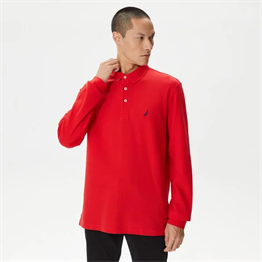 Polo Yaka Jersey Sweat-Kırmızı