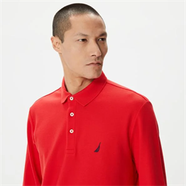 Polo Yaka Jersey Sweat-Kırmızı