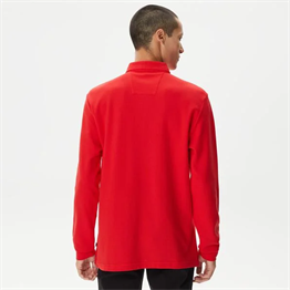 Polo Yaka Jersey Sweat-Kırmızı