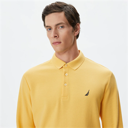 Polo Yaka Jersey Sweat-Sarı
