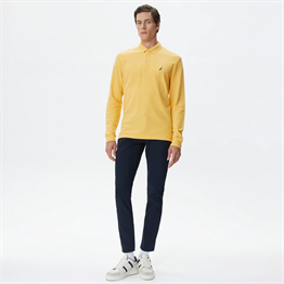 Polo Yaka Jersey Sweat-Sarı