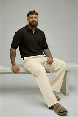 Polo  Yaka Merserize T-shirt-Kahve