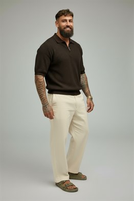 Polo  Yaka Merserize T-shirt-Kahve