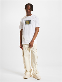 Preto Wide Leg  Cargo Pants-Krem