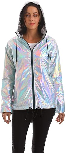 Reflektörlü Yağmurluk-Beyaz