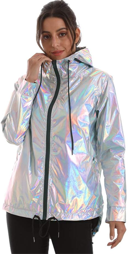 Reflektörlü Yağmurluk-Beyaz