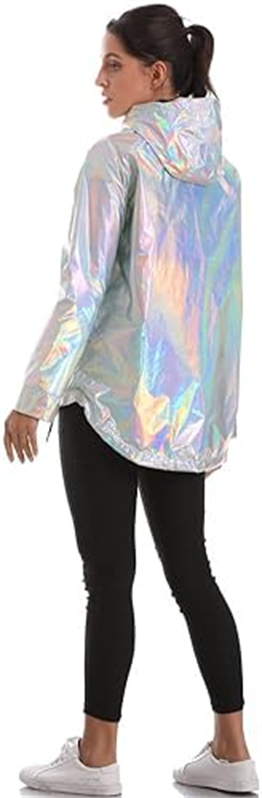 Reflektörlü Yağmurluk-Beyaz