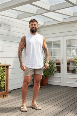 Restday Drop Armhole   Fitness Atlet-Beyaz