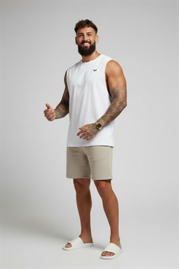 Restday Drop Armhole   Fitness Atlet-Beyaz