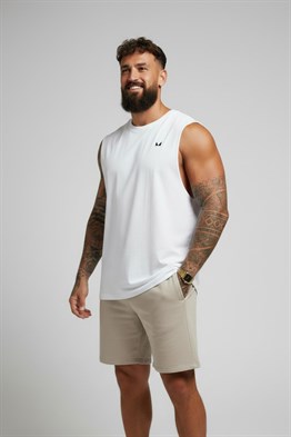 Restday Drop Armhole   Fitness Atlet-Beyaz