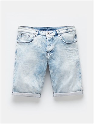 Soft Jean Şort-Mavi Açık