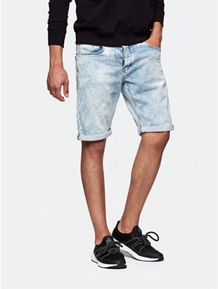 Soft Jean Şort-Mavi Açık