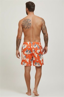 Special Hibiscus  Deniz Şortu-Turuncu