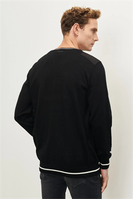 Special  L/S apolet Triko Tshirt-Siyah