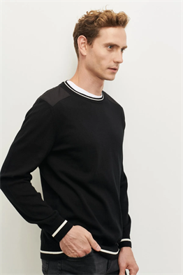 Special  L/S apolet Triko Tshirt-Siyah