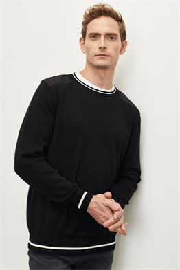 Special  L/S apolet Triko Tshirt-Siyah