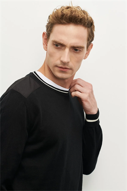 Special  L/S apolet Triko Tshirt-Siyah