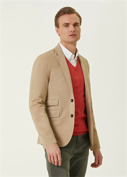 Spor  Blazer Ceket-Bej