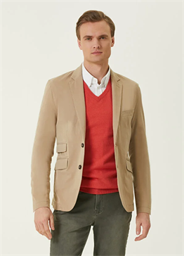 Spor  Blazer Ceket-Bej
