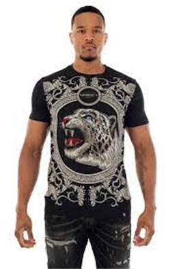 Taş Baskılı Panthera T shirt-Siyah