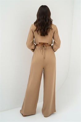 Tasarım Rahat Pantolon-Taba