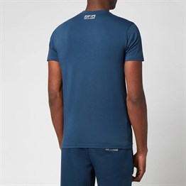 Unısex İmza Nakışlı T shirt-Lacivert