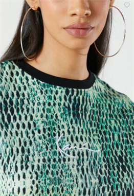 Unisex Oversize Yılan Baskılı  T shirt-Yeşil