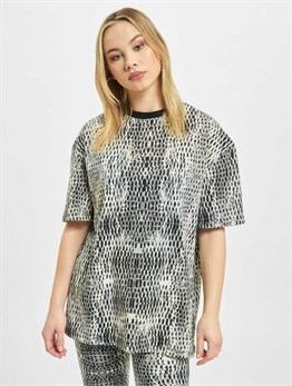 Unisex Oversize Yılan Baskılı  T shirt-Beyaz