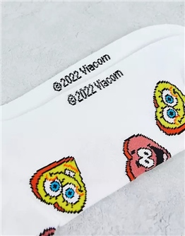 Unisex Valentines SpongeBob Sports Socks Çorap 2 Çift-Beyaz