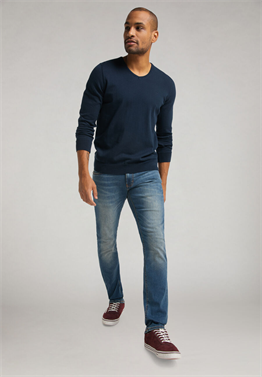 V yaka Triko-Lacivert