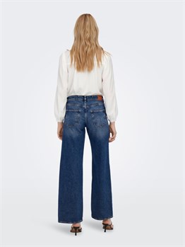 WIDE LOW-RISE JEANS-Mavi Açık